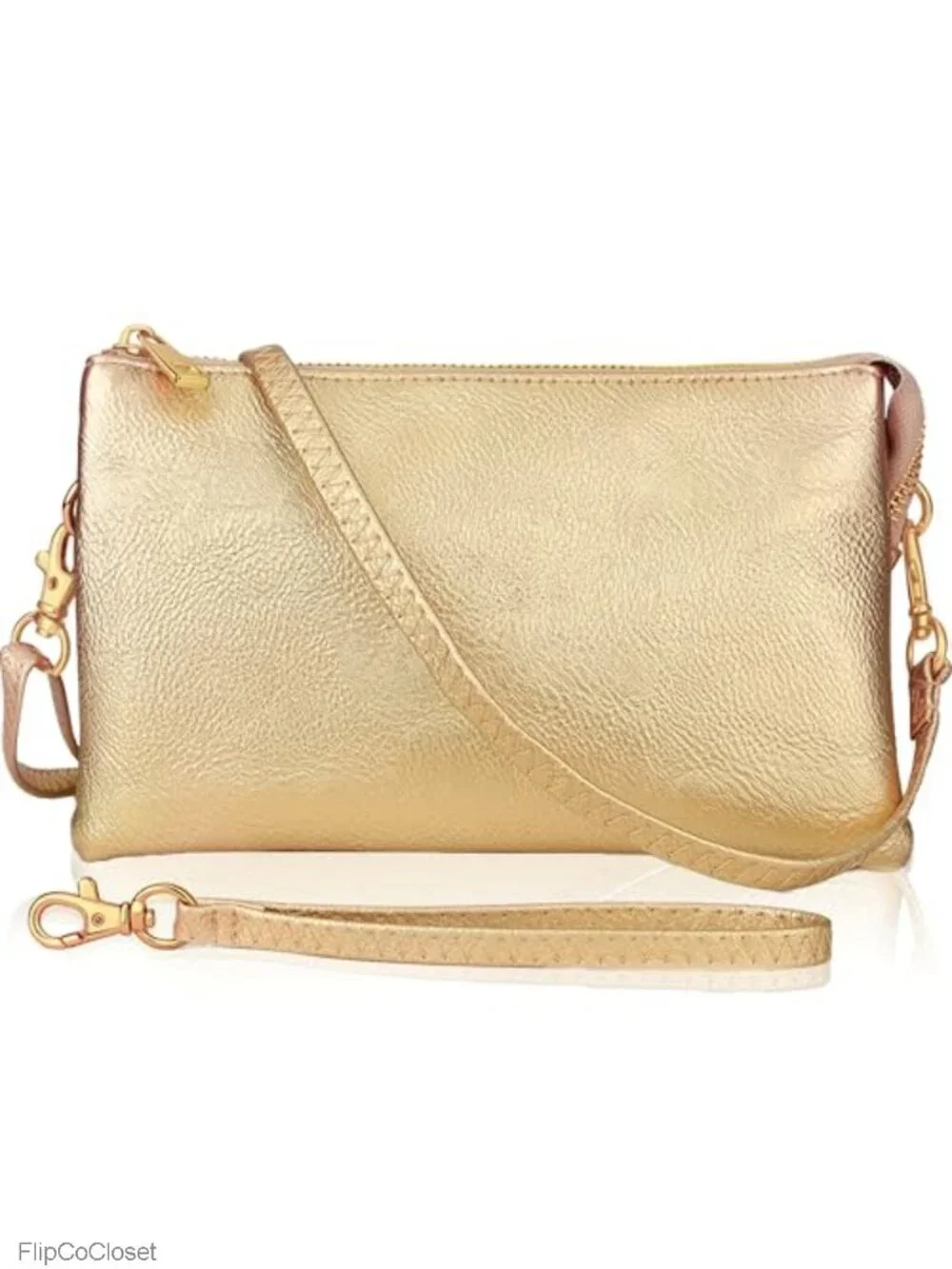 Vegan Leather Crossbody Wristlet Clutch Convertible Small Women's Handbag